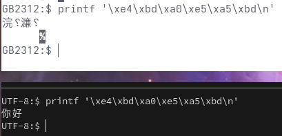 terminal comparison UTF-8